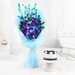 Blue Orchid Bliss with Mini Cake
