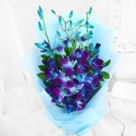 Blue Orchid Bliss with Mini Cake - Image 2
