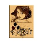 Custom Engraved Wooden Frame with Birthday Message