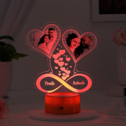 Eternal Hearts Personalized LED Lamp