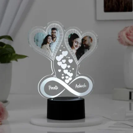 Eternal Hearts Personalized LED Lamp