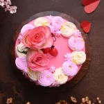 Romantic Pink Drip Cake