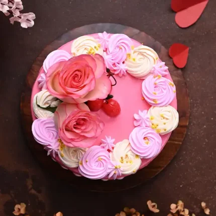 Romantic Pink Drip Cake