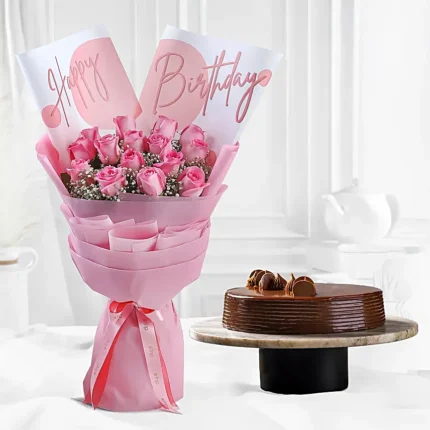 Rosy Birthday Bliss & Choco Truffle