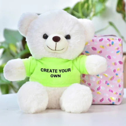 White Personalized Teddy with T-Shirt