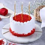 Festive Red Velvet Bento Cake with Swirl - Image 2