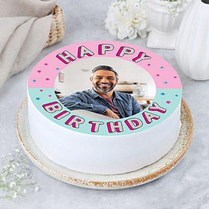 Vanilla Photo Cream Round Cake