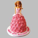 Golden Fantasy Doll Cream Cake - Image 3