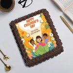 Chocolate Photo Cream Slab Cake