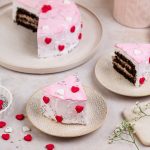 Pink Hearts Chocolate Cream Cake - Image 3