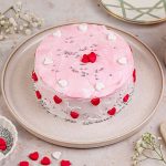 Pink Hearts Chocolate Cream Cake