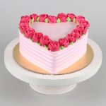 Rose Chocolate Heart Cream Cake - Image 3