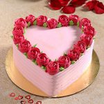 Rose Chocolate Heart Cream Cake