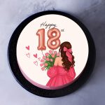 Celebratory Chocolate Photo Round Cake - Image 3