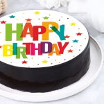 Vibrant Birthday Chocolate Photo Cake - Image 2