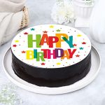Vibrant Birthday Chocolate Photo Cake