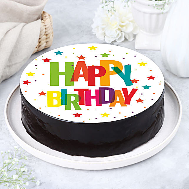 vibrant-birthday-chocolate-pho Vibrant Birthday Chocolate Photo Cake - Image 1